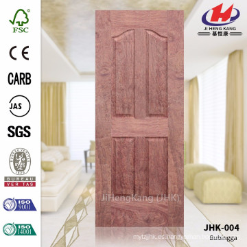 JHK-004 Gran panel de 4 paneles de bajo precio E1 HDF Bubinga Hoja de puerta moldeada